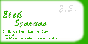 elek szarvas business card